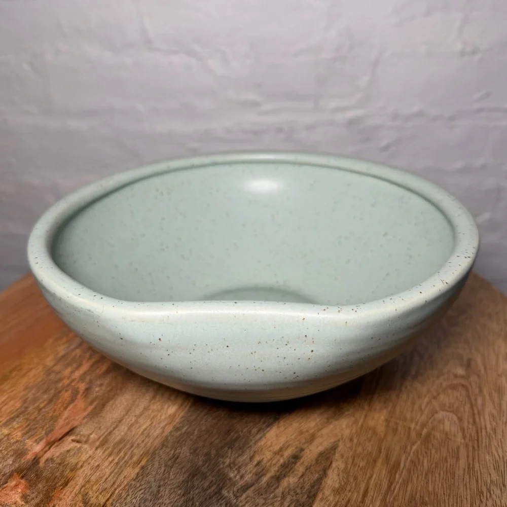 West Elm Speckled Mint Green Ceramic Decorative Bowl